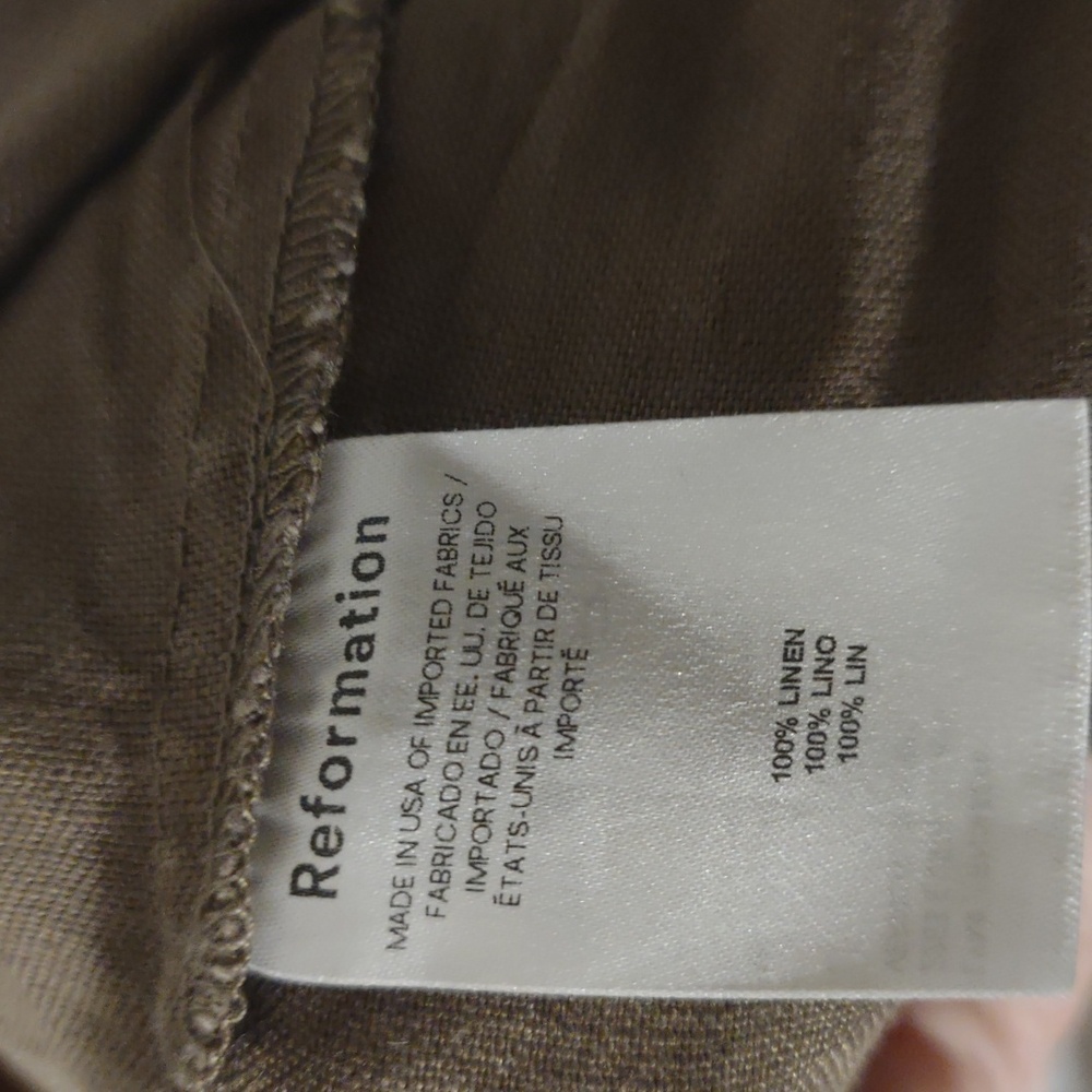 Reformation Olive Green Wide Leg Cargo Pants - Picture 4 of 7